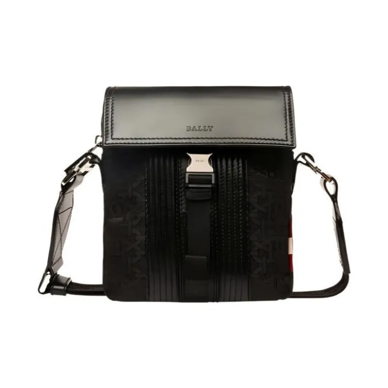 BALLY Fabric With Leather Briefcase Shoulder Bag Crossbody Bag Men's Black-0