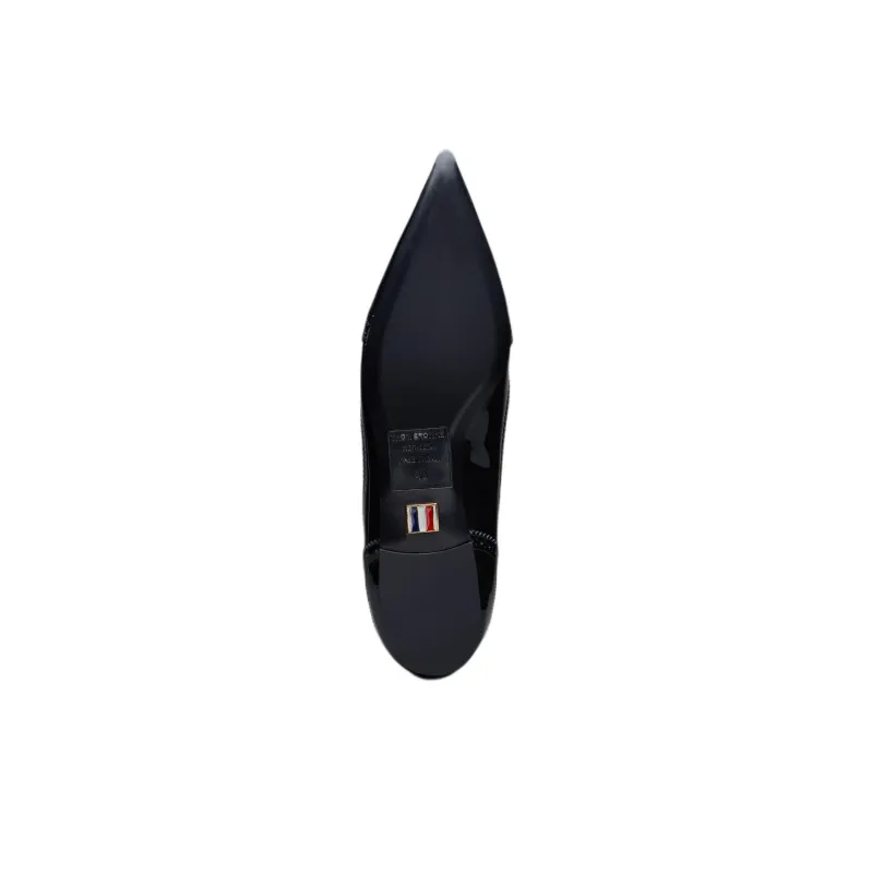 THOM BROWNE Pointed-toe Leather Loafers-4
