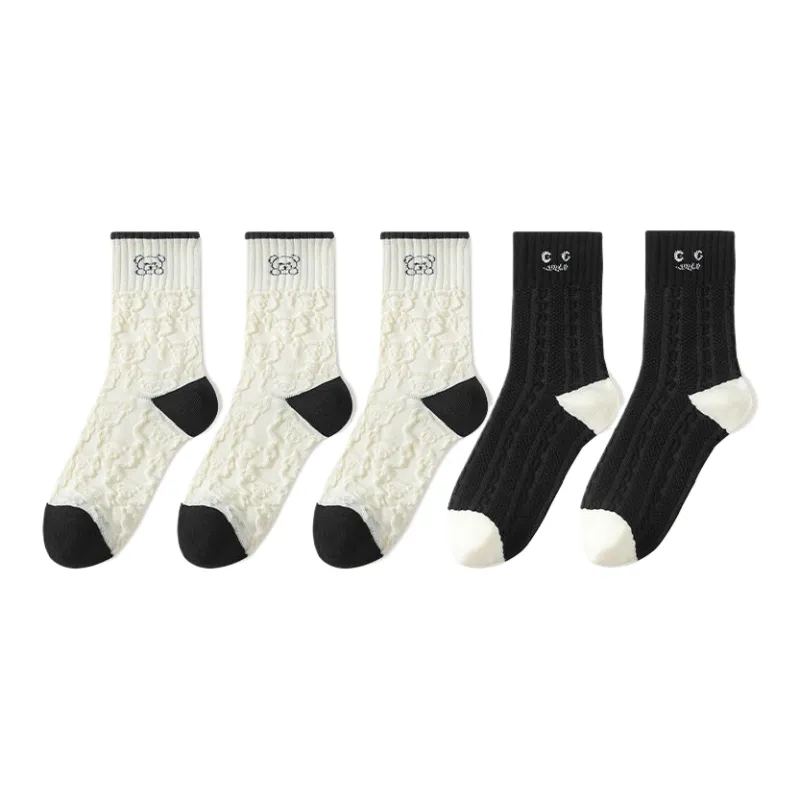 Lan Miao Mid Calf Socks Women's 5 Pack-6