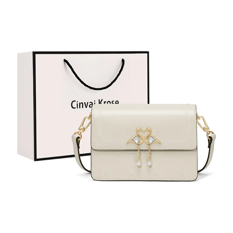 CinvaiKrose Cow Leather With Synthetic Leather Small Square Bag Shoulder Bag Small Size Women's Multicolor-6