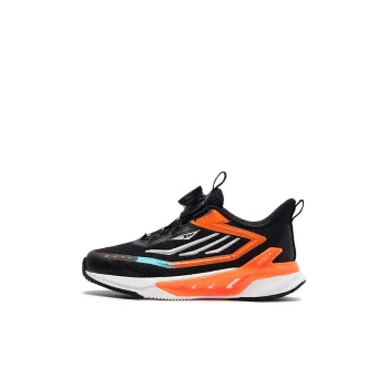 XTEP Anti Slip Wear Resistant Low Top Kids' Running Shoes Black Orange Children Aged 3 7 Years Old