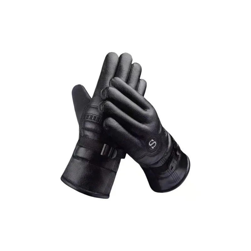 TANLU Riding Equipment Glove Outdoor Unisex Leather Black-0