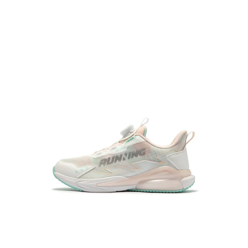 XTEP Anti Slip Wear Resistant Low Top Kids' Running Shoes White Pastel Pink Unisex-0