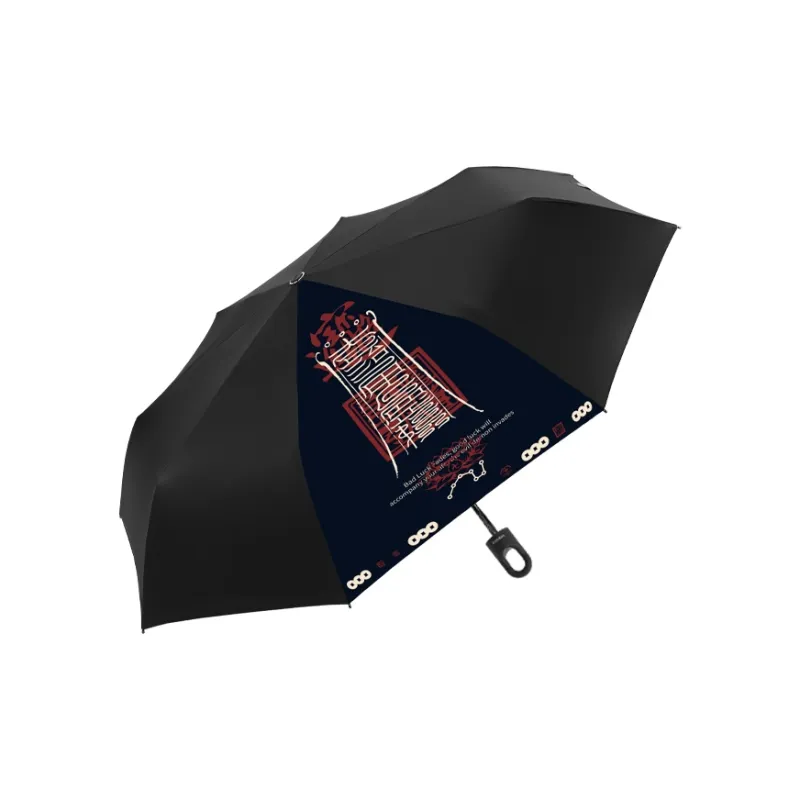 RABBITUU Sun Protection [Daoist Ink Language]Dual Use Sunny And Rainy Umbrella Manual Vinyl Sunshade-2