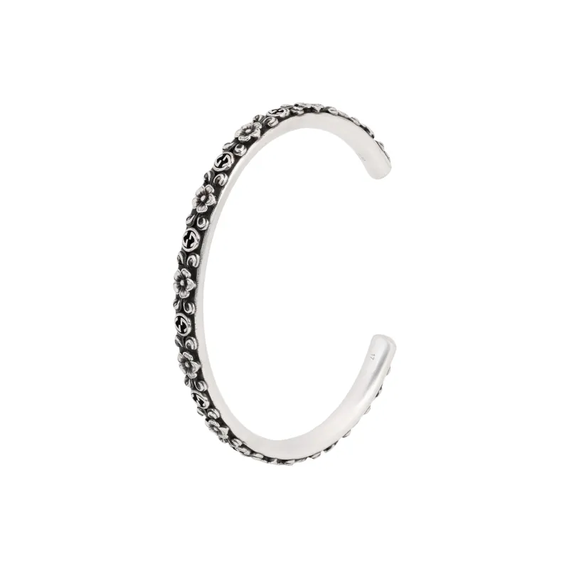 GUCCI Sterling Silver Interlocking G Bracelet-2