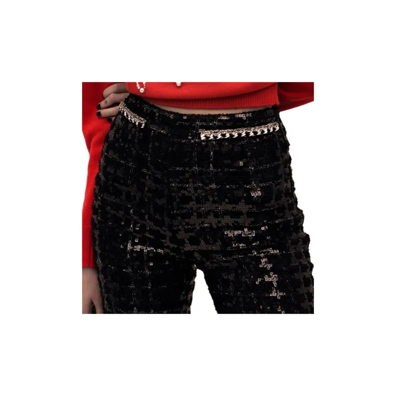 CHANEL SS21 Casual Pants Women's Black-2