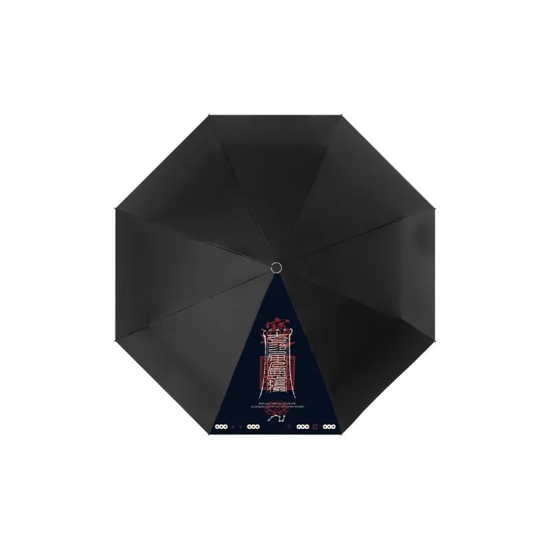RABBITUU Sun Protection [Daoist Ink Language]Dual Use Sunny And Rainy Umbrella Manual Vinyl Sunshade-0