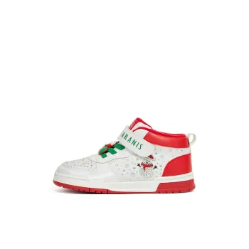 TARANIS Wear Resistant Slip Resistant Kids' Skateboarding Shoes White Red Children Aged 3 7 Years Old