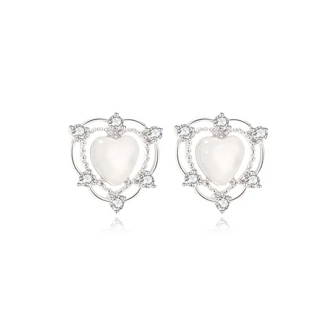 UX S925 Silver Stud Earrings Women's-0