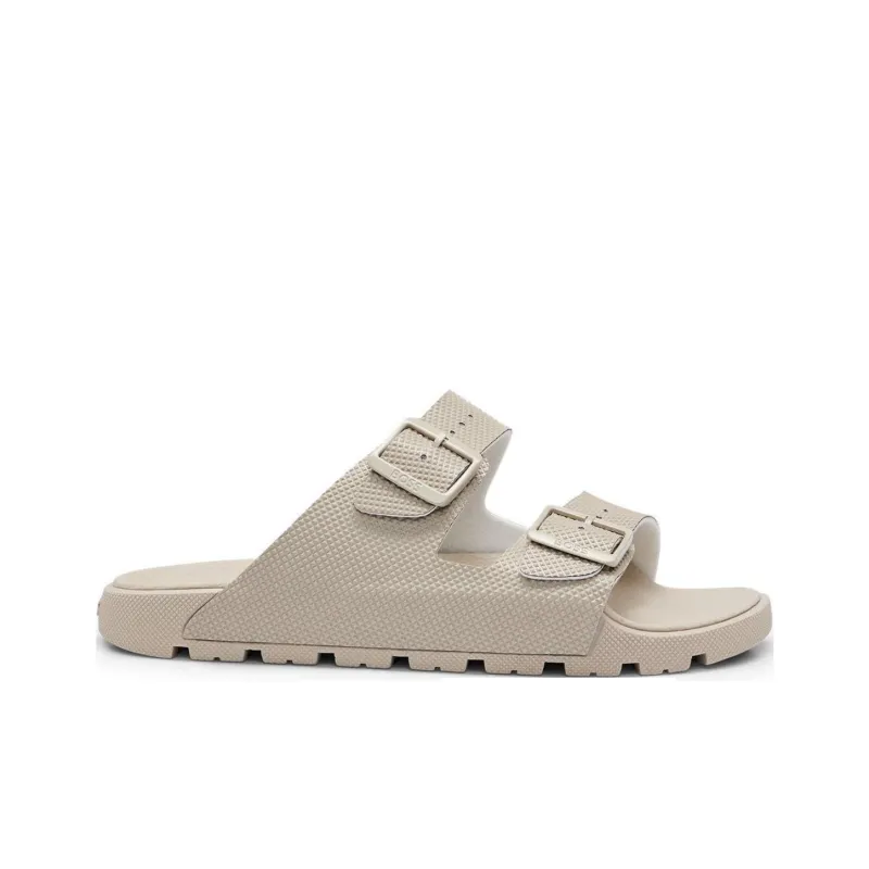HUGO BOSS Rubber Sole Slip Resistant Slide Slippers Men's Light Beige-4