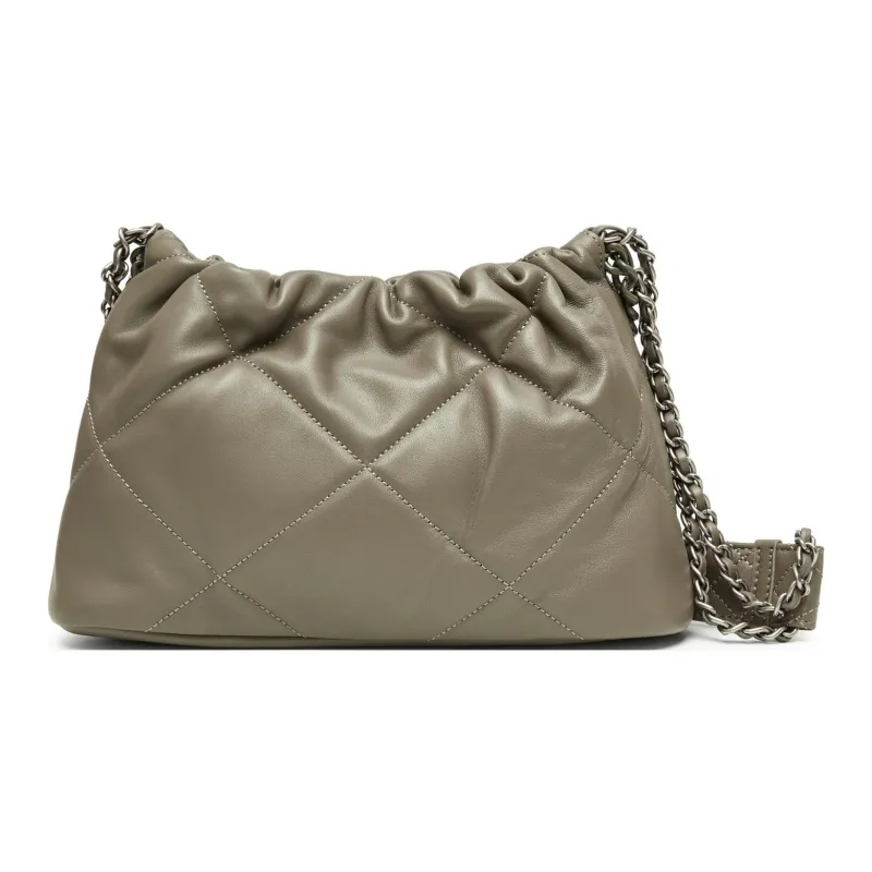 Staccato Sheepskin Crossbody Bag Medium Size Women's Modern Black/Elegant Gray-7