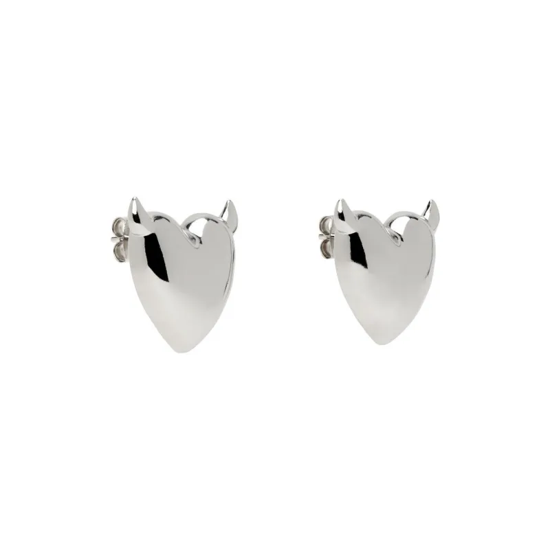 JUSTINE CLENQUET Brass Stud Earrings Women's Silver-1