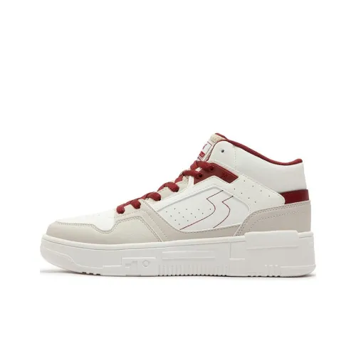 361° Wear Resistant Slip Resistant High Top Skateboard Shoes Men's White Red