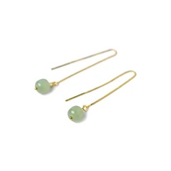Tokai Family Earrings Pale Greenish White Jade Unisex