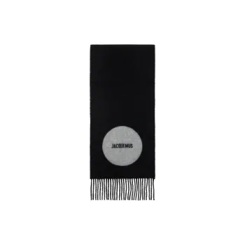 Jacquemus Virgin Wool Knit Scarves Men's Black