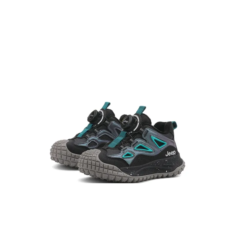 Jeep Anti Slip Wear Resistant Warm Anti Kick Low Top Kids Lifestyle Shoes Peacock Green Obsidian Black Kids'-3
