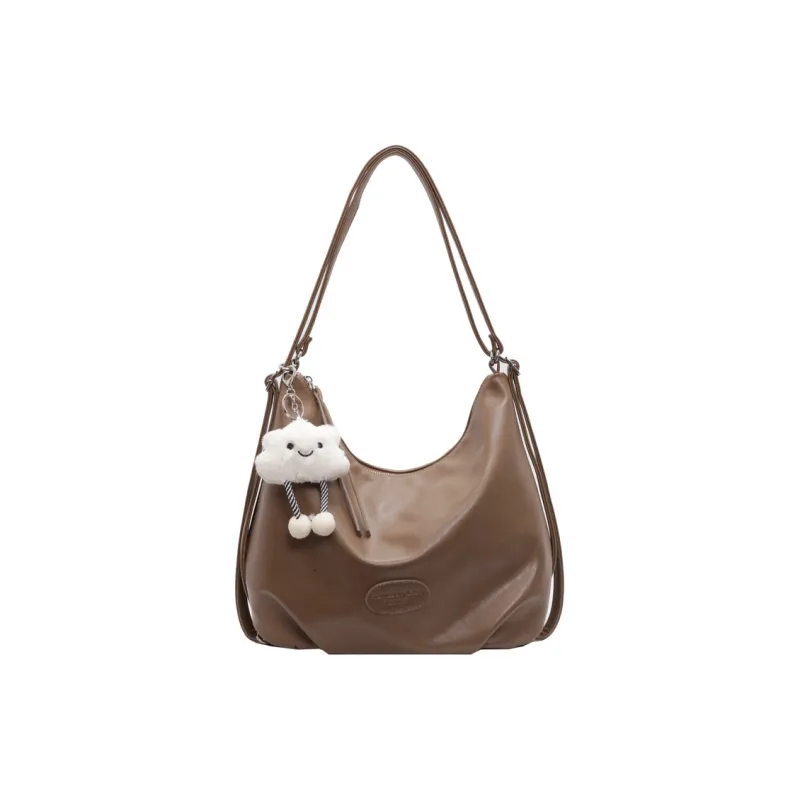 Morellybear PU Shoulder Bag Regular Women's Black/Ecru/Khaki/Coffee-2
