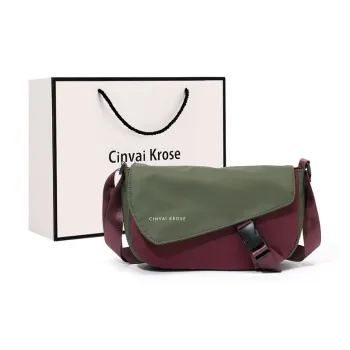 CinvaiKrose Polyester Urban Techwear Messenger Bag, Shoulder Bag, Crossbody Bag Small Size Men's Green/Black