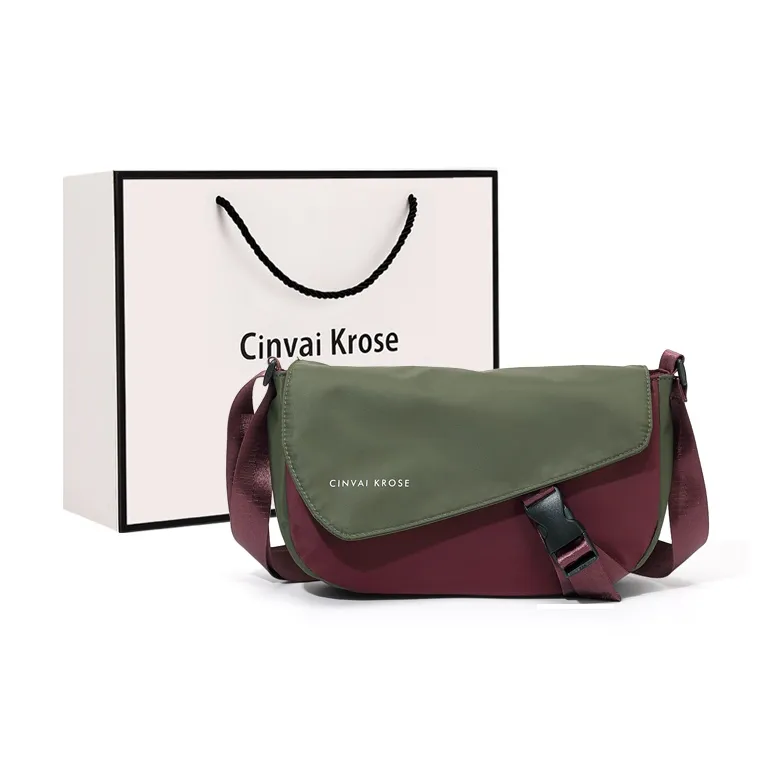 CinvaiKrose Polyester Urban Techwear Messenger Bag, Shoulder Bag, Crossbody Bag Small Size Men's Green/Black-0