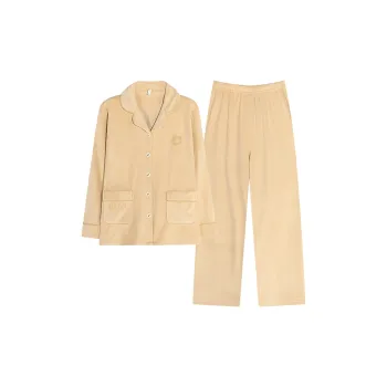 WANANNI Pajama Set Women's Beige Yellow