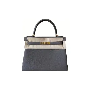 HERMES Kelly Togo Calfskin Kelly Bag Handbags Women's 8F Gris ÉTain Tin Gray