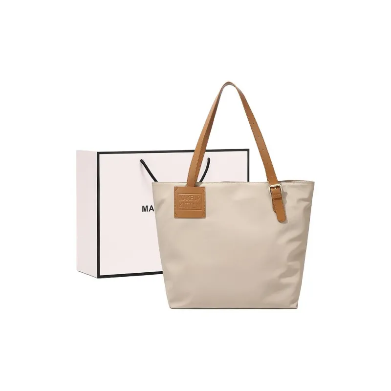 MAKEUP KITTEN Nylon Handbag Shoulder Bag Women's Black/Khaki-5