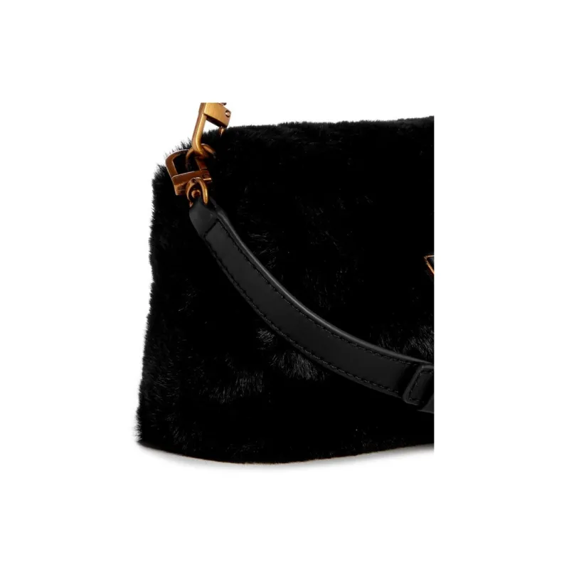 GUESS Artificial Leather Small Square Bag Shoulder Bag Medium Size Women's Black-5