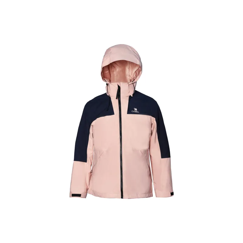 CAMEL All-weather Windproof And Breathable Windbreaker Jacket Women's Deep Blue Pink-1