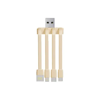 Niurui 1 to 4 Cable Approx. 9cm All in one Built in Cable Power Bank With Spare Cable