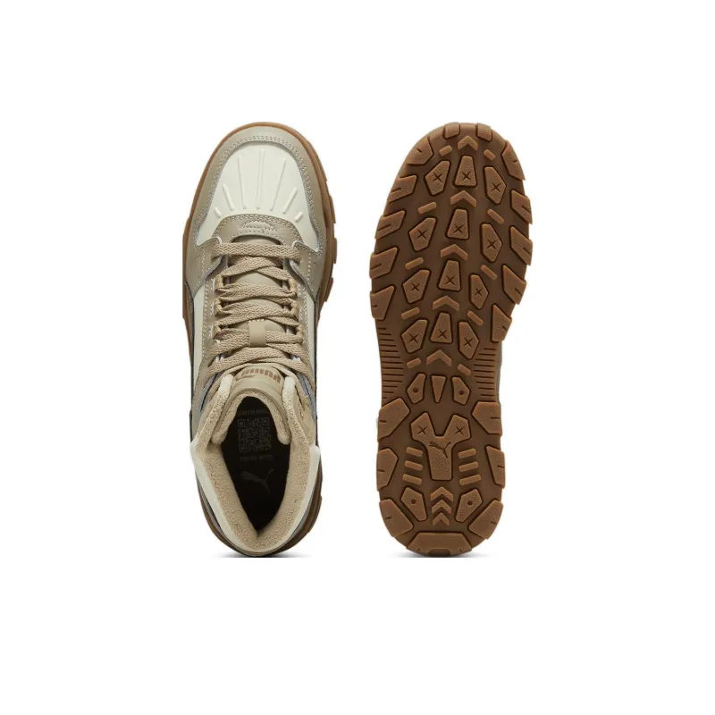 PUMA REBOUND Warm Slip Resistant Mid Top Skateboard Shoes Unisex Brown-3