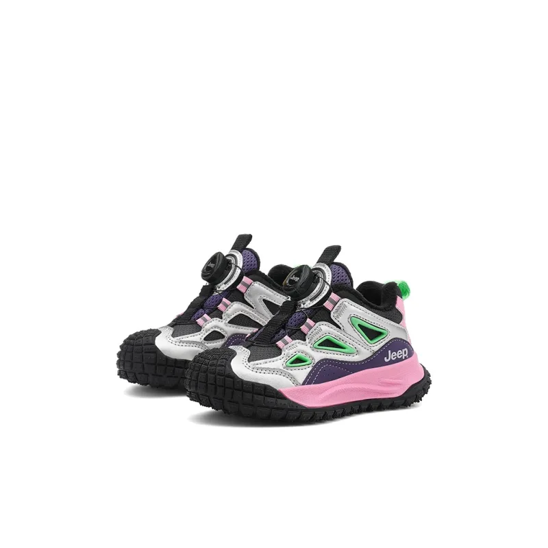 Jeep Low Top Kids Lifestyle Shoes Star Diamond Silver Pink Purple Kids'-3