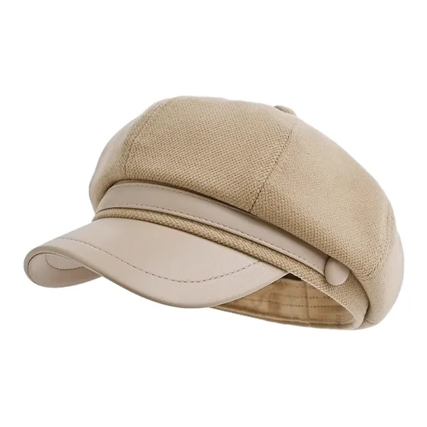 FREE RABBITⅡ Fall And Winter British Style Square Round Face With Visible Small Duck Bill Newsboy Cap Women's-2
