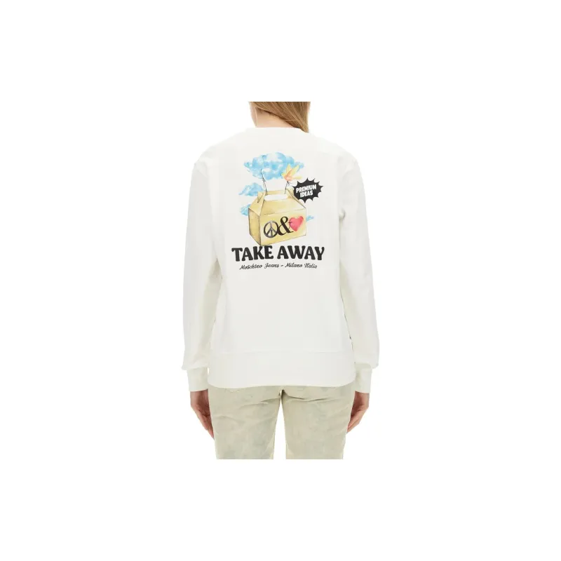 MOSCHINO Jeans Logo Printed Crewneck Sweatshirt-1