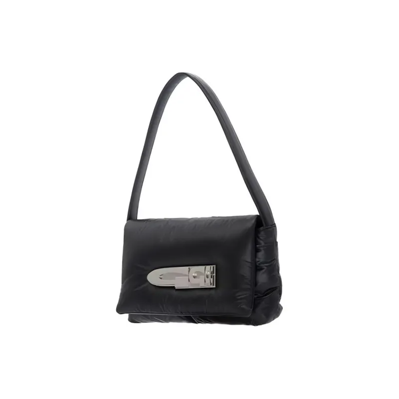 PIECEOFGROUND Nylon Fabric Handbag, Shoulder Bag Regular Women's Black/Light Blue-1