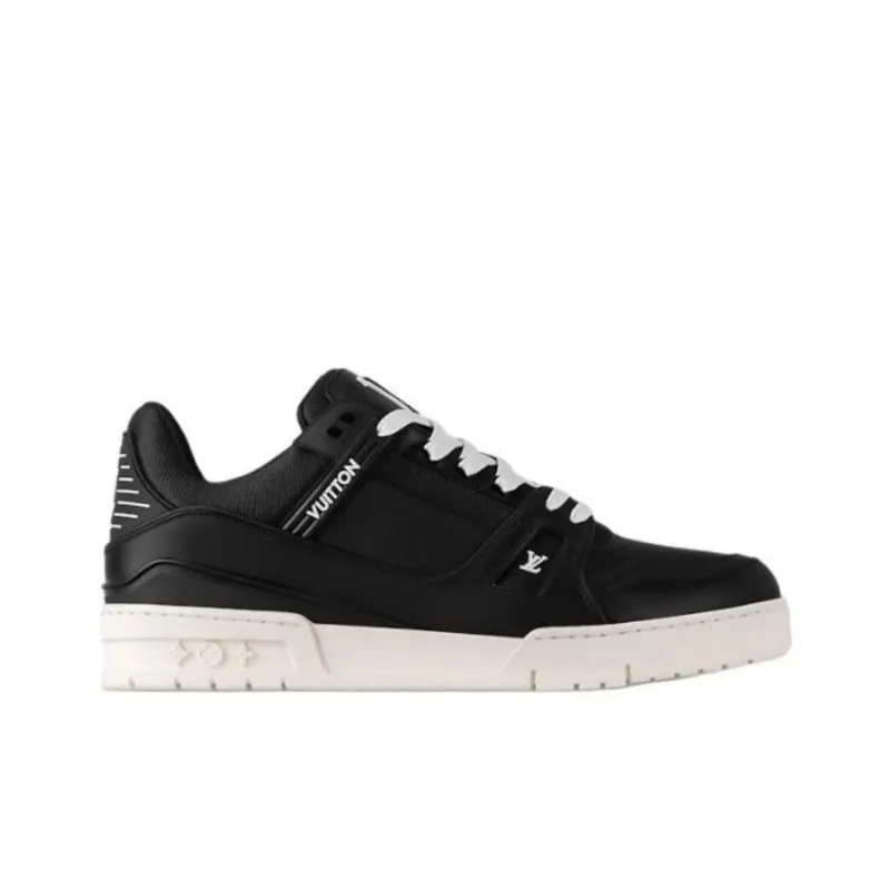 LOUIS VUITTON Trainer Low Top Skateboard Shoes Men's Black-1