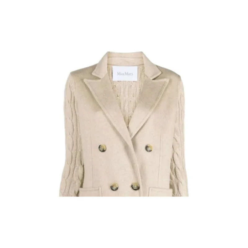MaxMara Dalia Double breasted Cable knit Coat-3