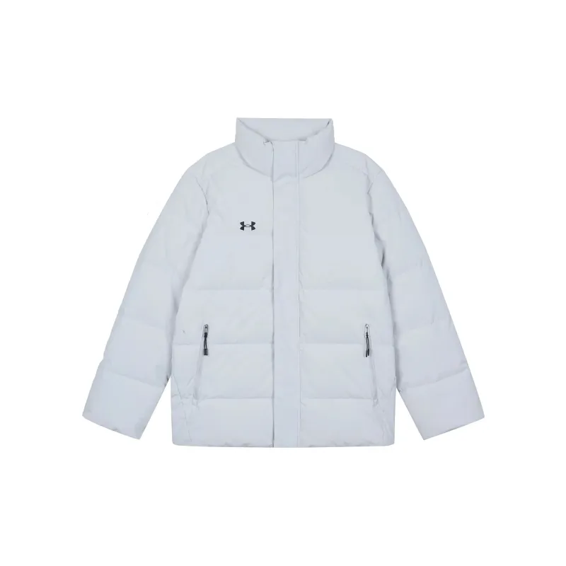 Under Armour Down Jacket Unisex Light Gray Comes With Necklace-1