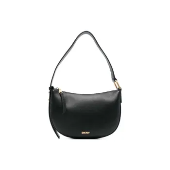 DKNY Polyurethane Hobo Bag Handbag Shoulder Bag Women's Black