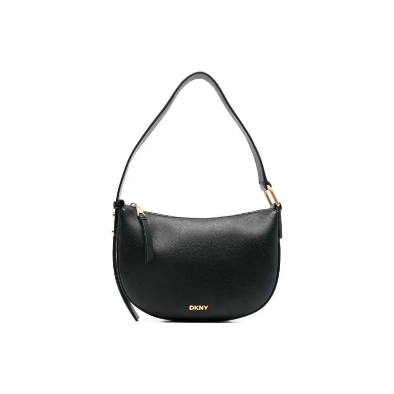 DKNY Polyurethane Hobo Bag Handbag Shoulder Bag Women's Black-0
