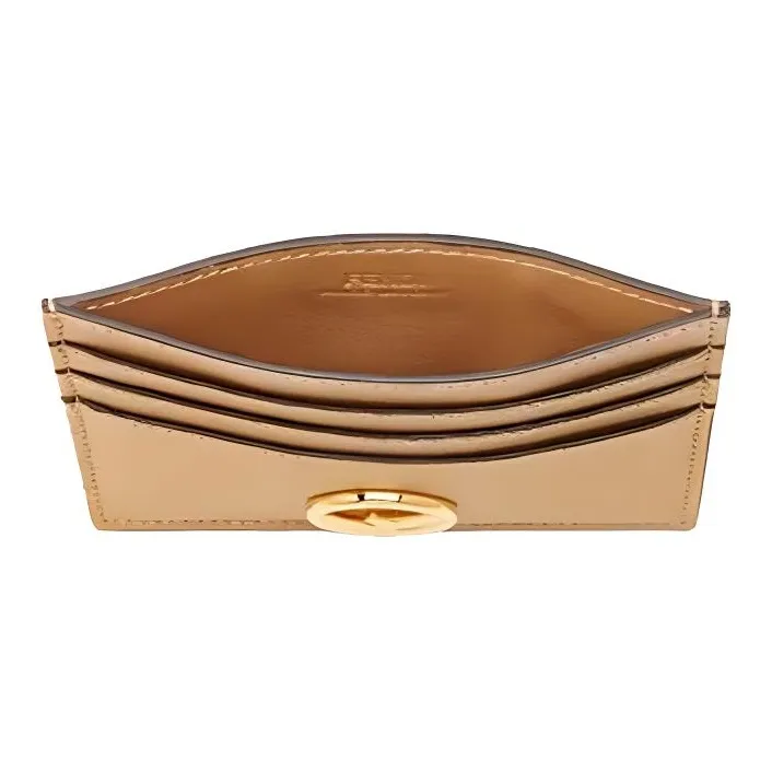 FENDI F Is Fendi Calfskin Card Holder, Wallet Women's Light Umber-2