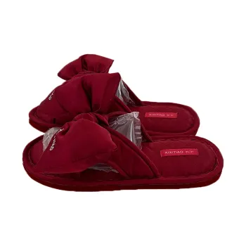 Thin Strips Indoor Slippers Unisex, Red