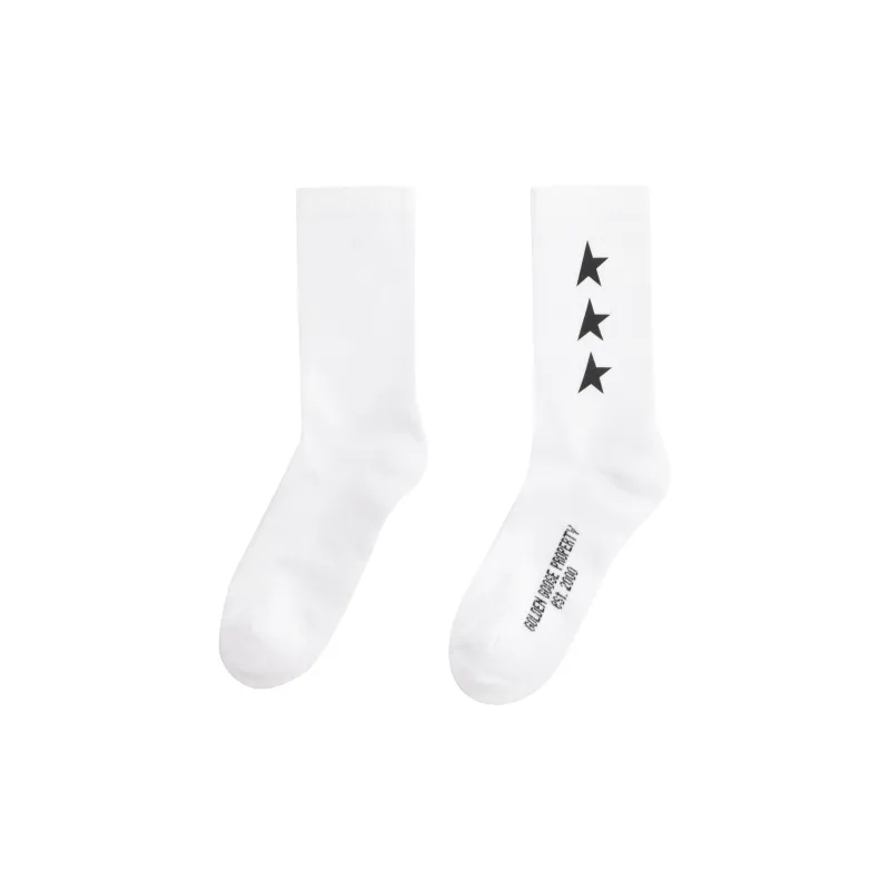 Golden Goose Mid Calf Socks Men's 1 Pack White-0