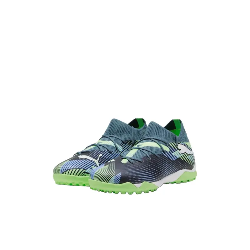 PUMA FUTURE 7 MATCH Anti Slip Wear Resistant Low Top Kids' Soccer Shoes Gray Green Kids'-2