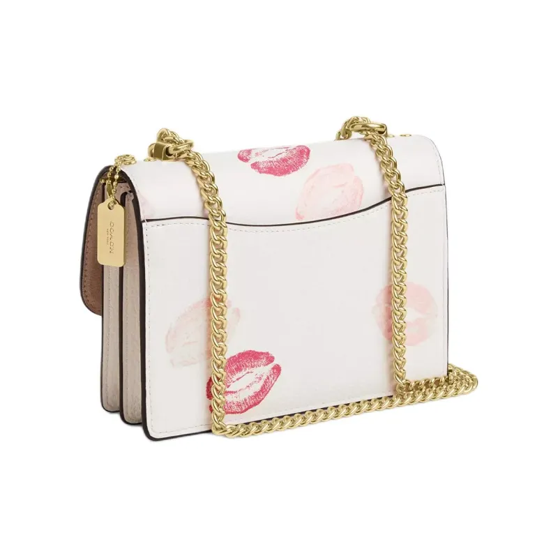 COACH Klare Refined Pebbled Leather Shoulder Bag Crossbody Bag Mini Women's Gold & Chalk Multicolor-1