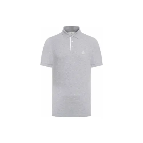 Brunello Cucinelli Polo Shirts Men Gray