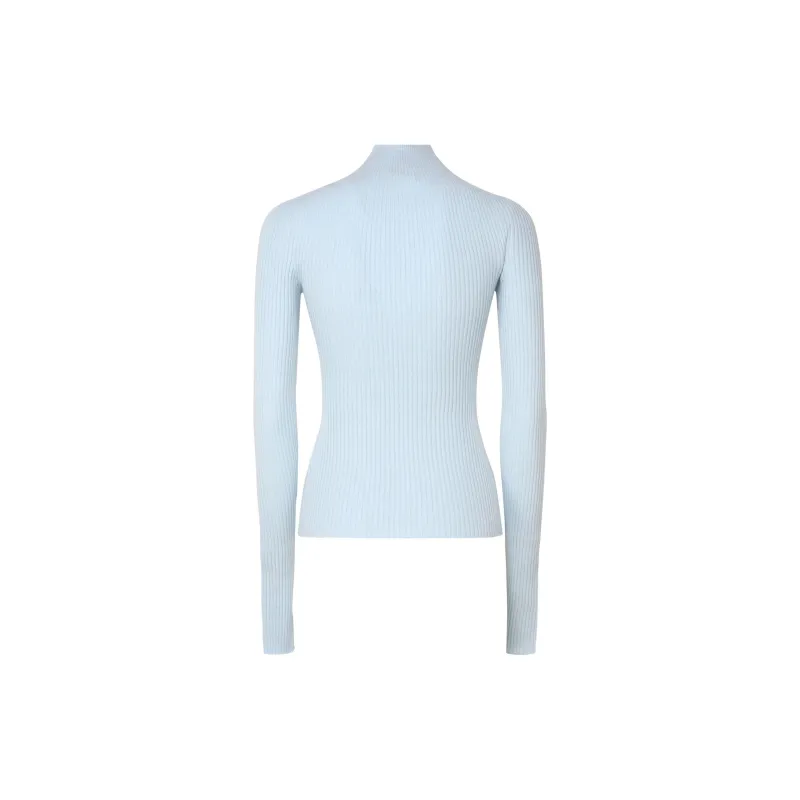 COURREGES Engineered Light Rib Mock Neck Jumper-1