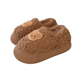 Thin Strips Cotton Slippers Women's, Brown