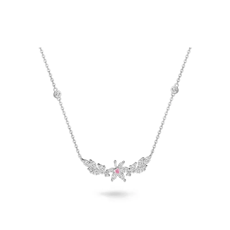 MAGICPOLE 925 Sterling Silver With Sparkling Zircon Necklaces Women's Silver, Love Confession Anniversary-0