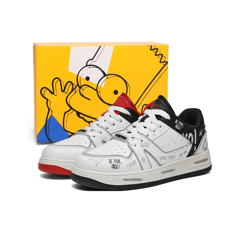 The Simpsons Skateboard Shoes Unisex Low Top Mismatched/White Red/White Black/White-21