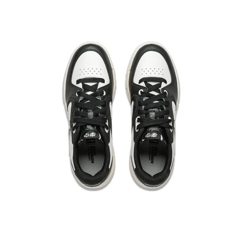 LiNing Slip Resistant And Breathable Low Top Skateboard Shoes Men's Black White-3